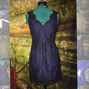 Blue w Black Lace Dress